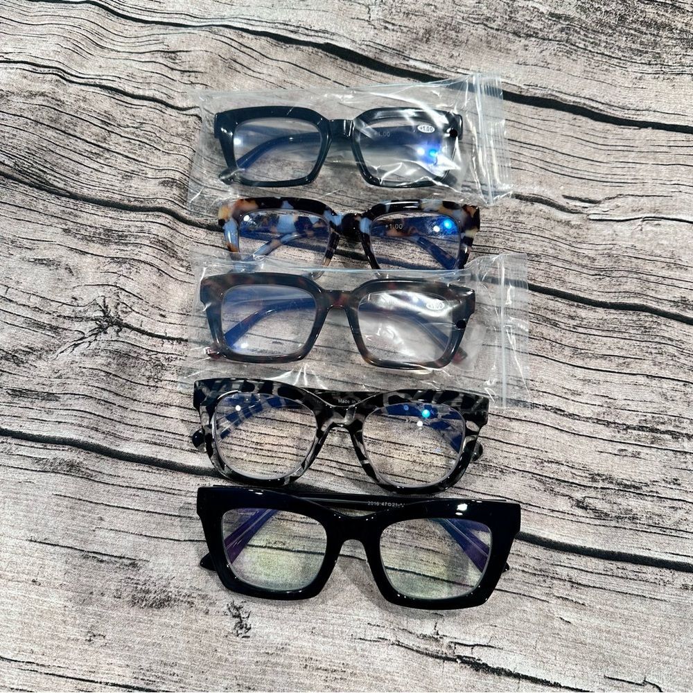 Stylish Oversized Set of 5 Readers From Amazon +1.0 Magnification